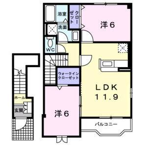 2LDK 間取り図