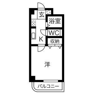 1K 間取り図
