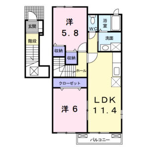 2LDK 間取り図