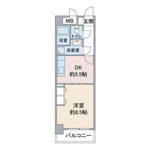 1DK 間取り図
