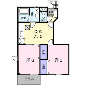 2DK 間取り図
