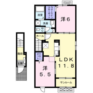 2LDK 間取り図