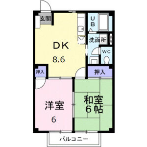 2DK 間取り図