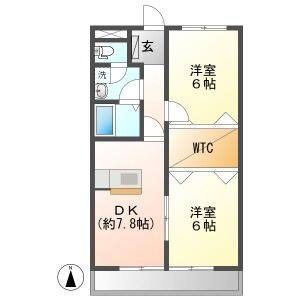 2DK 間取り図