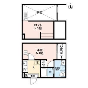 1K 間取り図