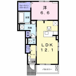 1LDK 間取り図