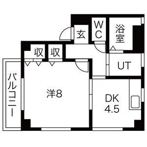 1DK 間取り図