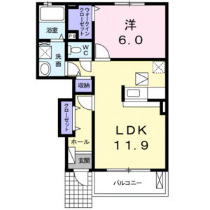 1LDK 間取り図