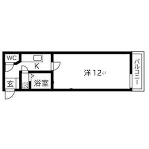 1K 間取り図