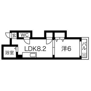 1LDK 間取り図