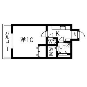 1K 間取り図