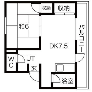1DK 間取り図