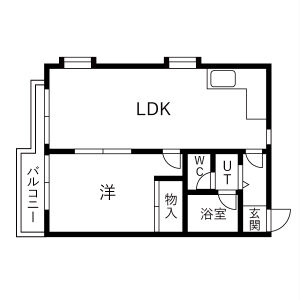 1LDK 間取り図