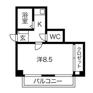 1K 間取り図
