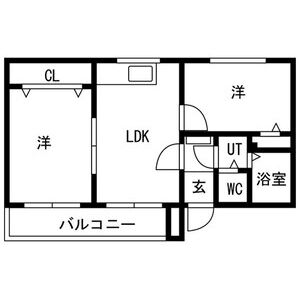 2DK 間取り図