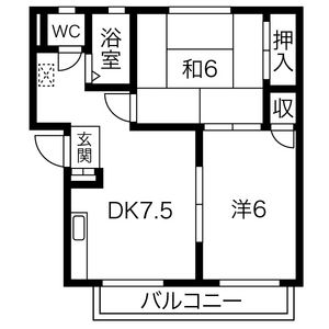 2DK 間取り図