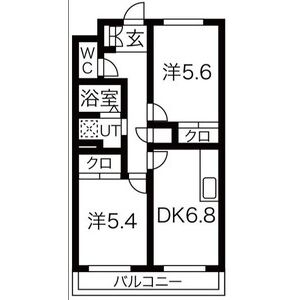 2DK 間取り図