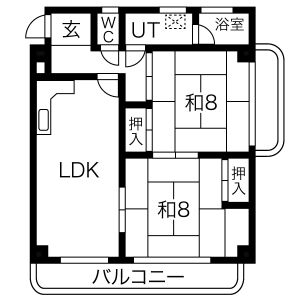 2LDK 間取り図