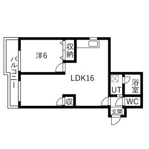 1LDK 間取り図