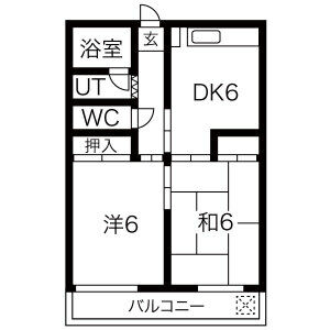 2DK 間取り図