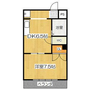 1DK 間取り図