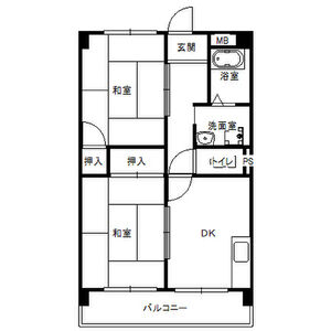 2DK 間取り図