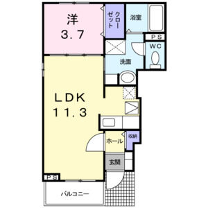 1LDK 間取り図
