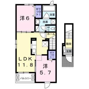 2LDK 間取り図
