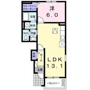 1LDK 間取り図