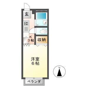 1K 間取り図
