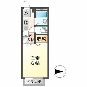 1K 間取り図