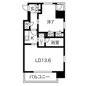 1DK 間取り図