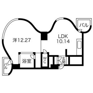 1LDK 間取り図