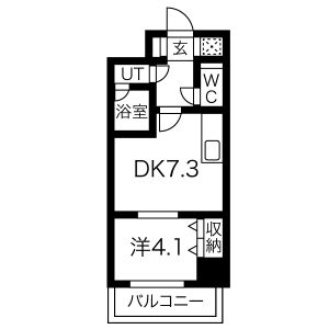 1DK 間取り図