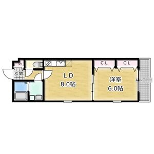 1LDK 間取り図