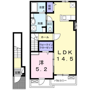 1LDK 間取り図