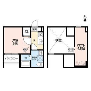 1K 間取り図