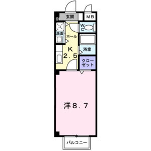 1K 間取り図