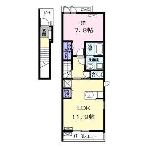 1LDK 間取り図