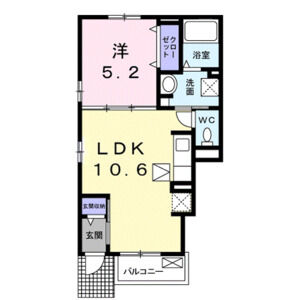 1LDK 間取り図