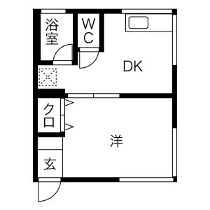 1DK 間取り図