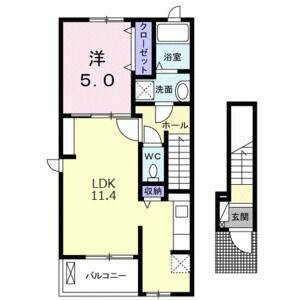 1LDK 間取り図