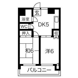 1DK 間取り図