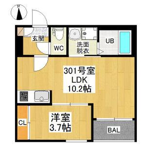 1LDK 間取り図
