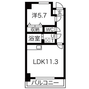 1LDK 間取り図