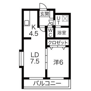 1LDK 間取り図