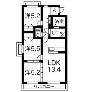 3LDK 間取り図