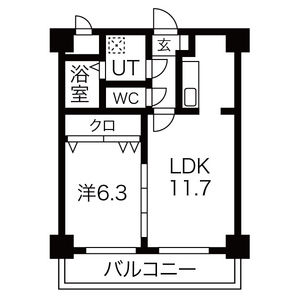 1LDK 間取り図