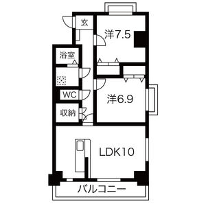 1LDK 間取り図