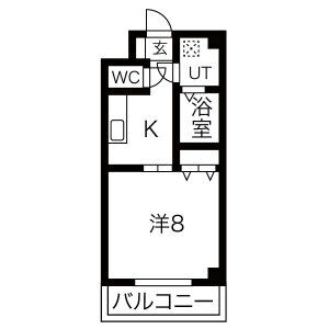 1K 間取り図